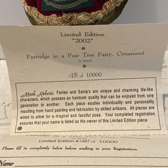 Mark Roberts Partridge in a Pear Tree Fairy-small - Picture 3 of 4